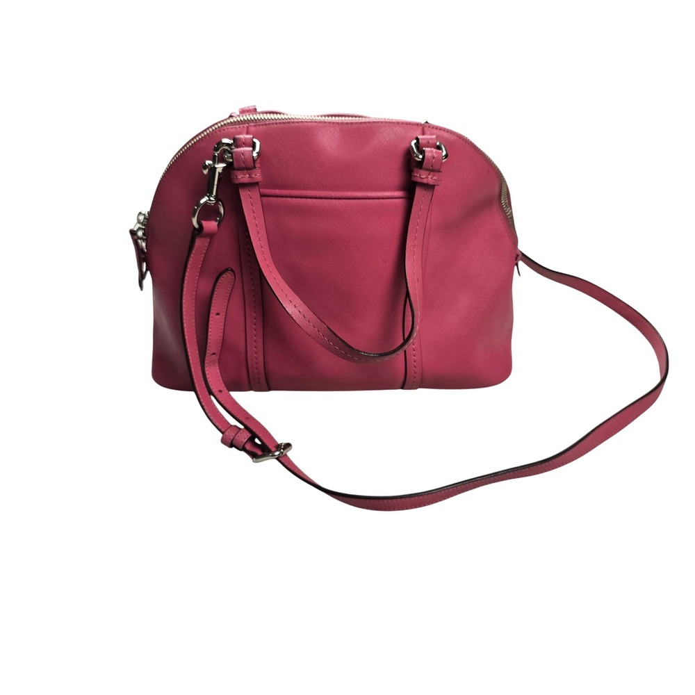 Coach Cora Domed Satchel Women Medium Pink Fair Saffiano Leather F25671 - Picture 3 of 11